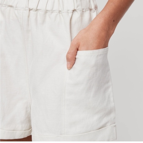Aritzia Wilfred Jessica Shorts Relaxed Paperbag Waist Tan Concrete Beton Small - Picture 6 of 12